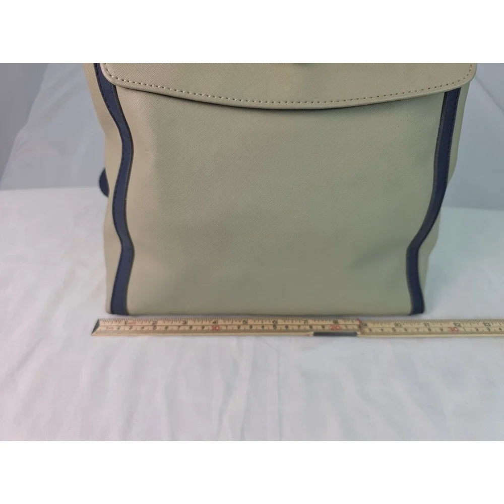 Tommy Hilfiger Cream and Navy Leather Backpack